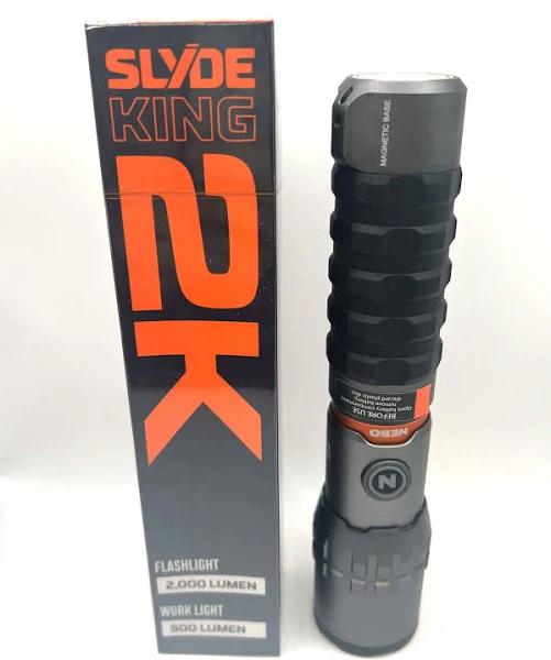 Nebo Slyde Rechargeable Flashlight with Work Light | Rechargeable Flashlight with 4 Light Modes and A Magnetic Base