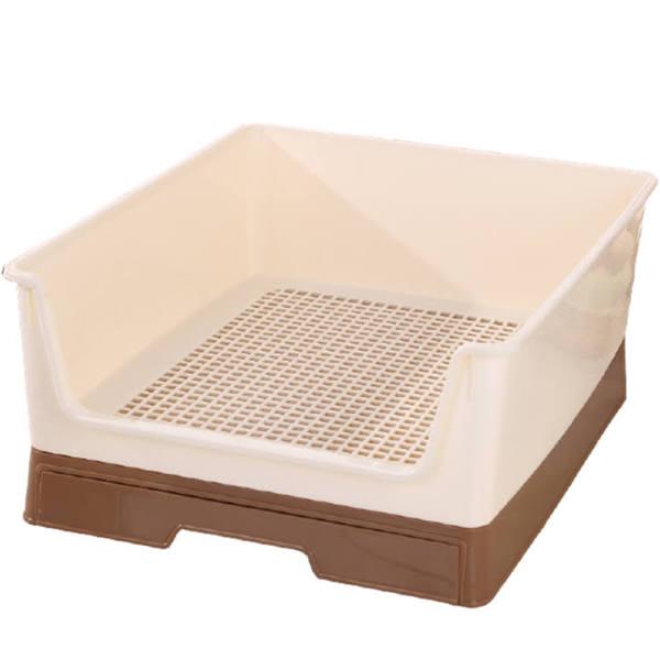 YES4PETS Medium Dog Potty Training Tray Pet Puppy Toilet Trays Loo Pad Mat With Wall Brown