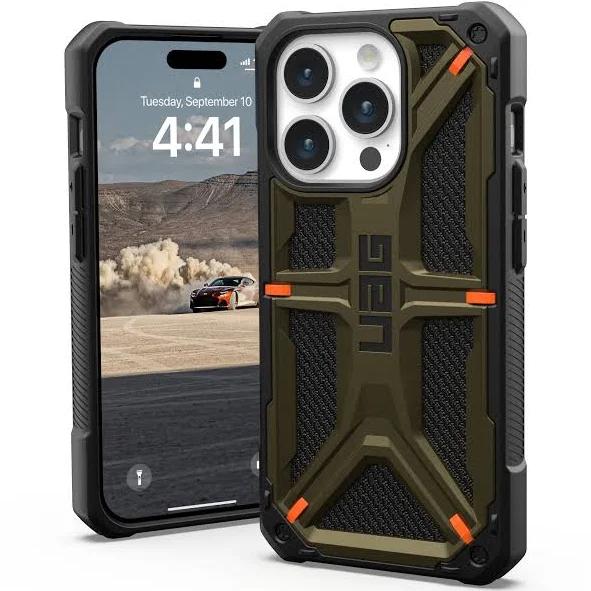 UAG Monarch Rugged Tough Case iPhone 15 Pro 6.1 Kevlar Green