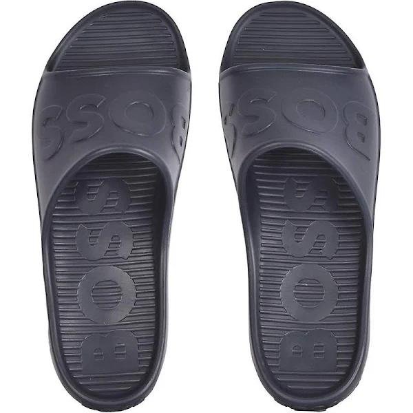 Boss Lightweight EVA Slides with Logo Strap, Men, Size: 11, Dark Blue, Slides & Thongs