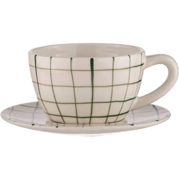 Ladelle Carnival Stoneware 9cm Cup & 15cm Saucer Drinking Tea/Coffee Kelly Green