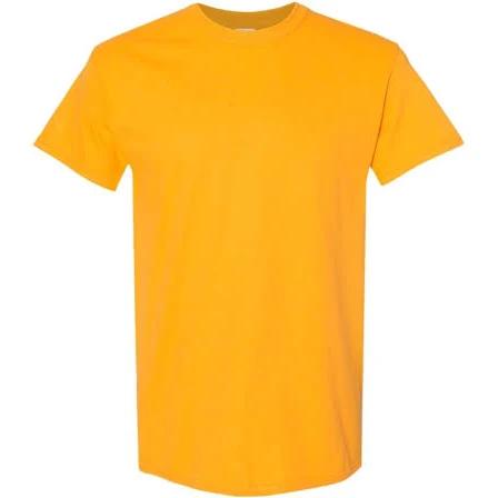 Gildan Mens Heavy Cotton Short Sleeve T-Shirt (Pack of 5) Gold 3XL Cotton Mens T-Shirt