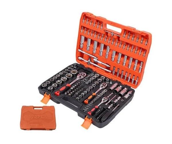 172pcs Metric Ratchet Spanner Socket Set 1/4" 1/2" 3/8" Tool Kit Wrench Toolbox