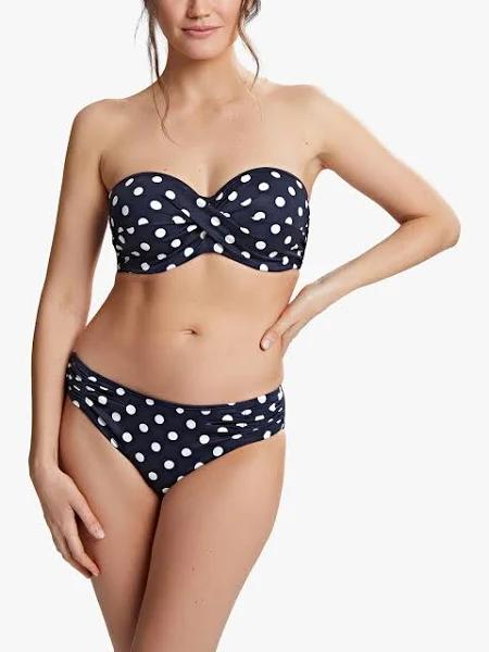 Panache Swimwear Anya Riva Spot Twist Bandeau Bikini - Navy/Vanilla - 14G