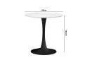 Oikiture 90cm Dining Table Kitchen Marble White&Black