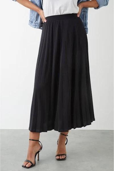 Dorothy Perkins Womens/Ladies Pleated Midi Skirt Black 14 UK Polyester Elastane Womens Midi Skirt