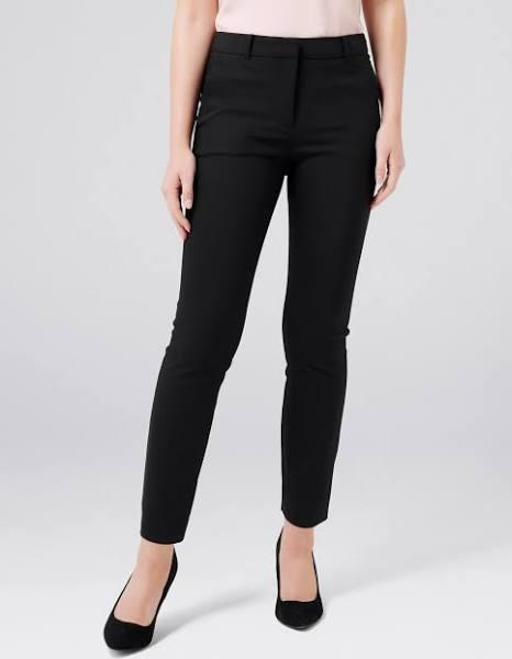 Forever New Women's Mindy Petite 7/8 Slim Pants in Black, Size 14