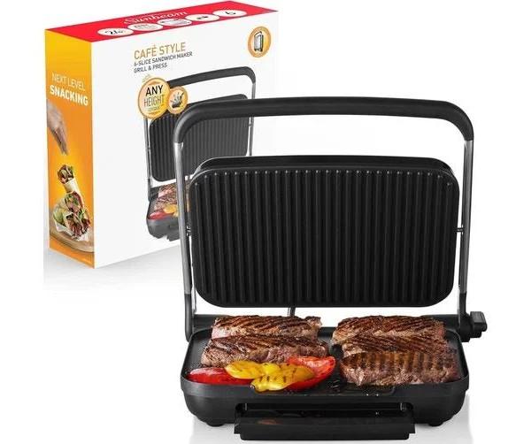 Cafe Style 6-Slice Sandwich Press With AnyHeight Control And Non-stick Coating