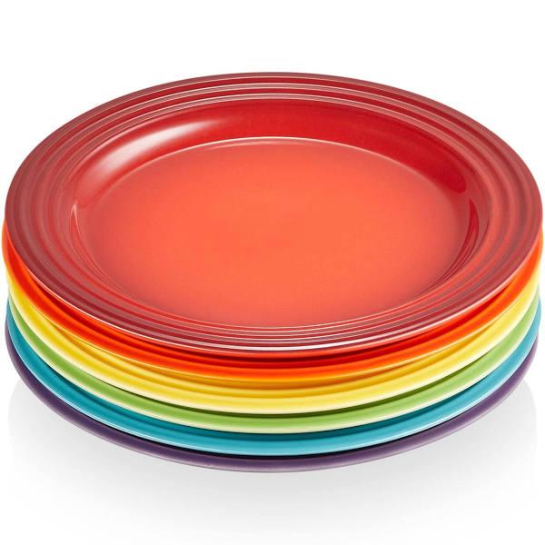 Le Creuset Stoneware Rainbow Set of 6 Side Plates