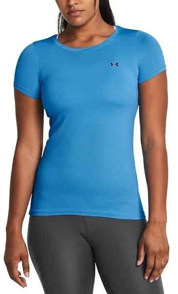 Under Armour HG Armour Short Sleeve T-Shirt Blue L Woman 1328964-444-LG