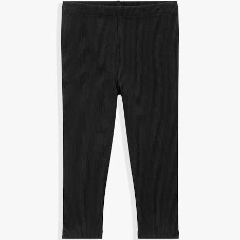 Country Road Organically Grown Cotton Blend Solid Rib Legging in Black, Size 3-6 Mths