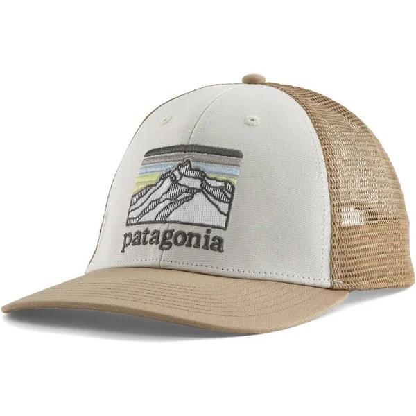 Patagonia Line Logo Ridge LoPro Trucker Hat - White/Oar Tan