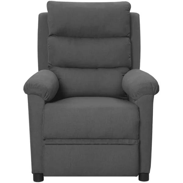 vidaXL Reclining Chair Dark Grey Fabric