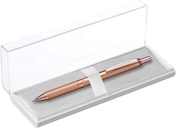 Pentel Energel Metallic Liquid Gel Pen 0.7mm Medium Nib rose-gold Barrel Black Ink in A Premium Case (BL407PG-PBOX)