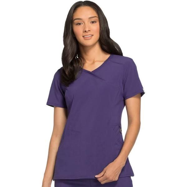 Cherokee Infinity Scrubs Mock Wrap Scrub Top - XL - Grape