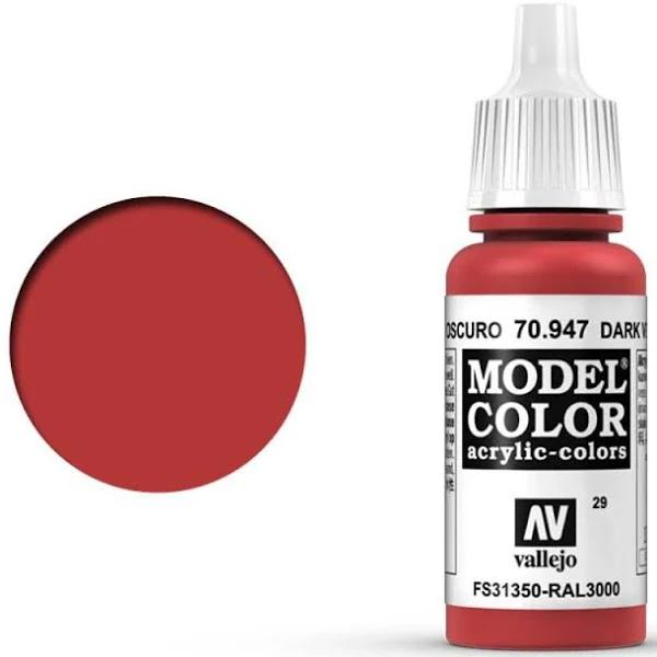 Vallejo Acrylic Paint Model Colour Dark Vermillion 17ml