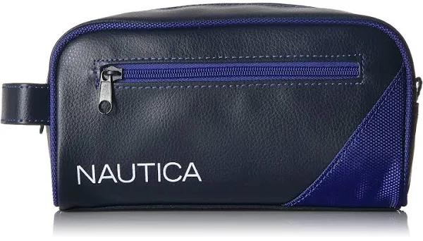 Nautica Men's Top Zip Travel Kit Toiletry Bag Organizer, Royal Blue, O