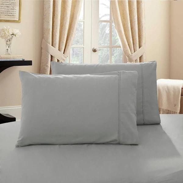 1000TC Premium Ultra Soft Queen Size Pillowcases 2 Pack Grey