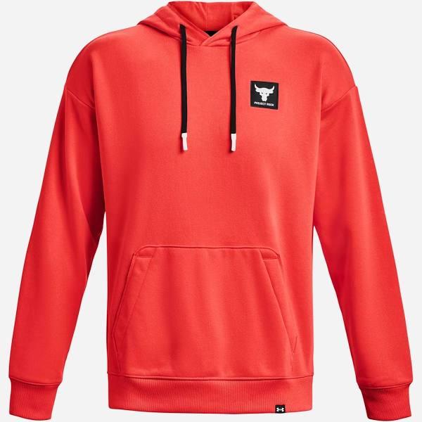 Under Armour Project Rock Mens Heavyweight Terry Hoodie Red L