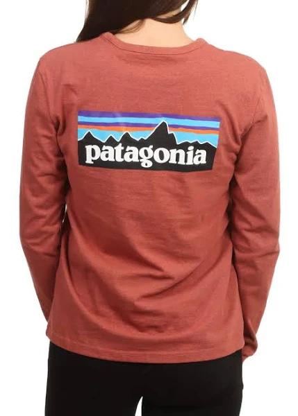 Patagonia Women's Long Sleeve P-6 Logo Responsibili-Tee - Rosehip / XL