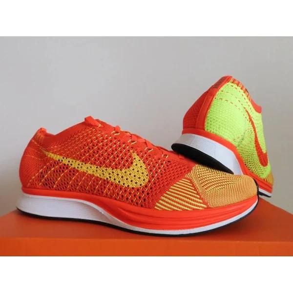 Nike Flyknit Racer Bright Crimson-Volt Sz 13 526628-601