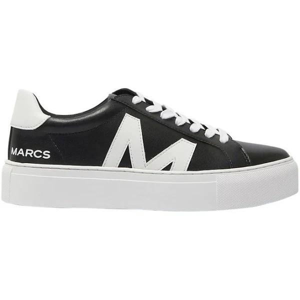 Marcs Trio Leather Sneakers in Black/White Black 39