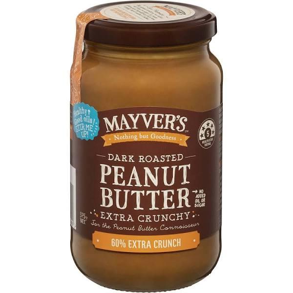 Mayvers Dark Roasted Extra Crunchy Peanut Butter 375g