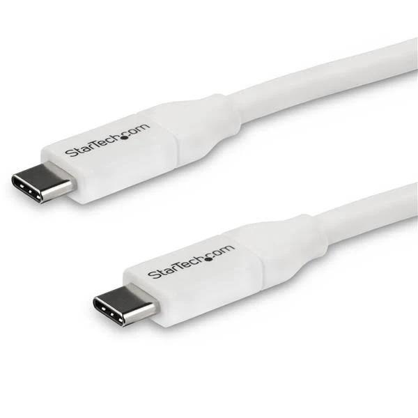 StarTech USB-C to USB-C Cable w/ 5A PD - USB 2.0 (4m, White)