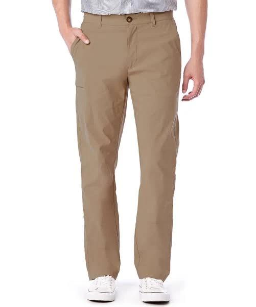 UNIONBAY Men's Rainier Lightweight Comfort Travel Tech Chino Pants, KH