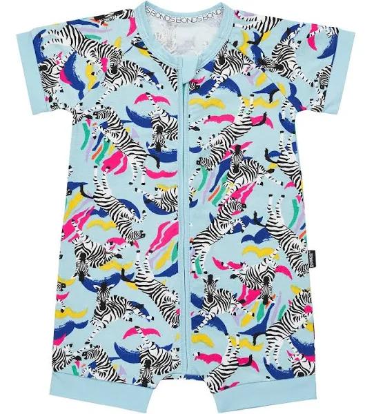 Bonds: YDG Romper - Collage Zebra Calm Blue (Size 000)