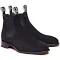 R.M. Williams Black Suede Craftsman Chelsea Boots