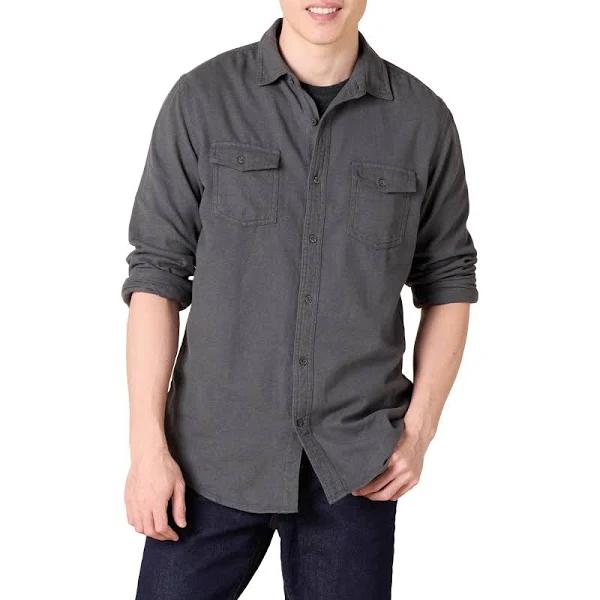 Amazon Essentials Men's Regular-fit Long-Sleeve Two-Pocket Flannel Shirt