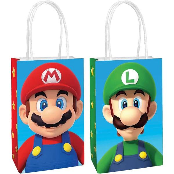 Super Mario Brothers Paper Kraft Bags 8 Pack