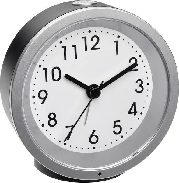 TFA Revi Classic Round Alarm Clock, Black, 11cm