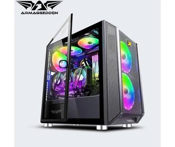 PC Case Armaggeddon Tessaraxx Core 1 Air Mirco-ATX Gaming Glass Side Panel Black