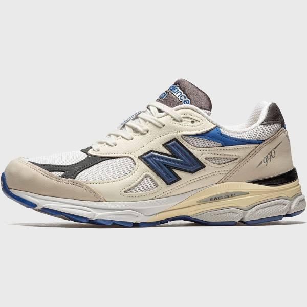 New Balance 990v3 Made in USA White/Blue Shoes - Size 5.5