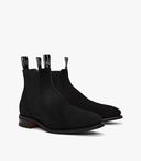 R.M. Williams Black Suede Comfort Craftsman Chelsea Boots