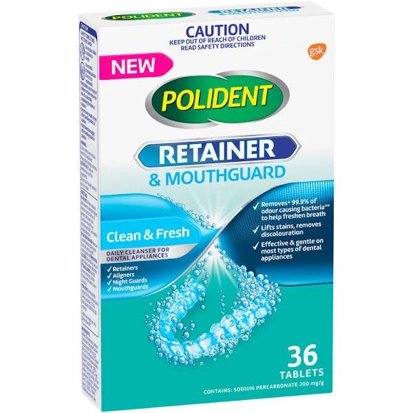 Polident Retainer & Mouthguard Cleanser 36 Tablets