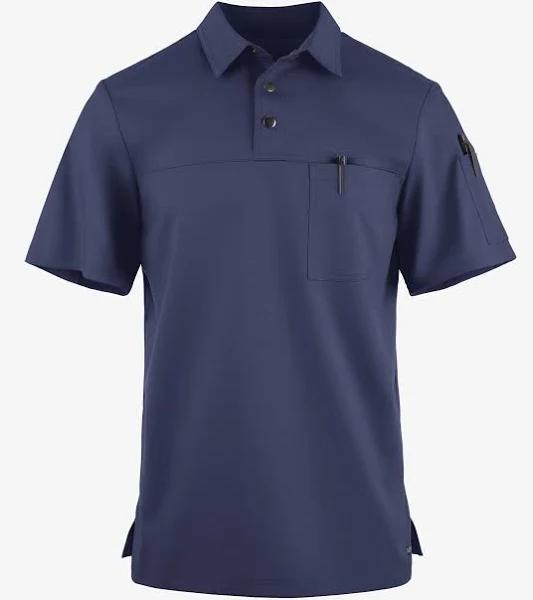 UA Advantage Stretch Men's 3-Pocket Short Sleeve Polo with Back Air-Mesh Panels in Navy | Size S Polyester/rayon/spandex