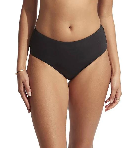 Seafolly Collective Wide Side Retro Bikini Bottom - Black | Swimwear