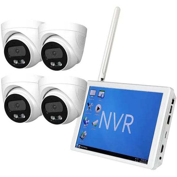 Kvenland Wireless Security Camera System Set Wifi 1080p Home CCTV 8CH NVR Night MonitorX4