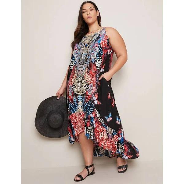 Autograph - Plus Size - Womens Dress - Sleeveless Tiered Hem Maxi Dress - 18