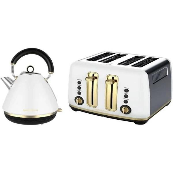 Morphy Richards Ascend Soft Gold 1.5L Kettle & 4 Slice Toaster - White