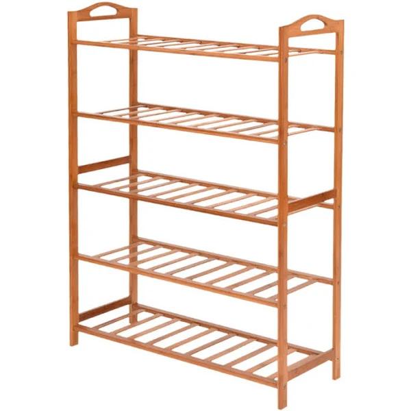 Levede - 2x 5 Tier Bamboo Shoe Rack Shoes Organizer Storage Shelves Stand Shelf