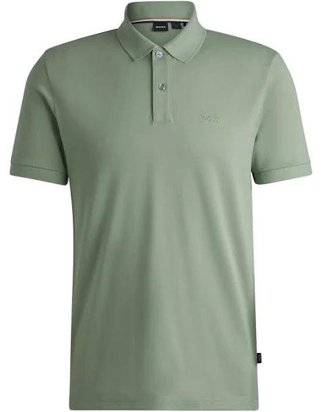 Boss Pallas Regular-fit Polo Shirt in Cotton, Men, Size: M, Light Green