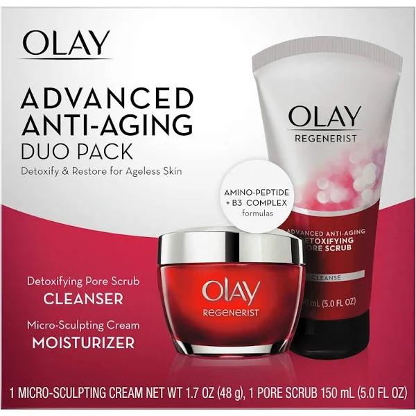 Olay Regenerist Advanced Anti-aging Pore Scrub Cleanser (5.0 oz) and M