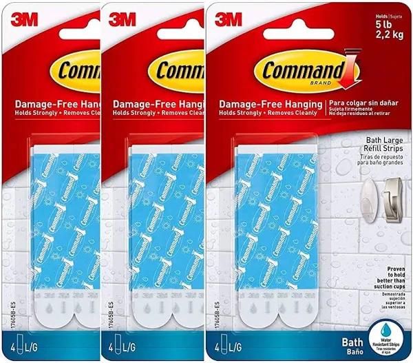 Command Large Water-resistant Refill Strips 12-Strip