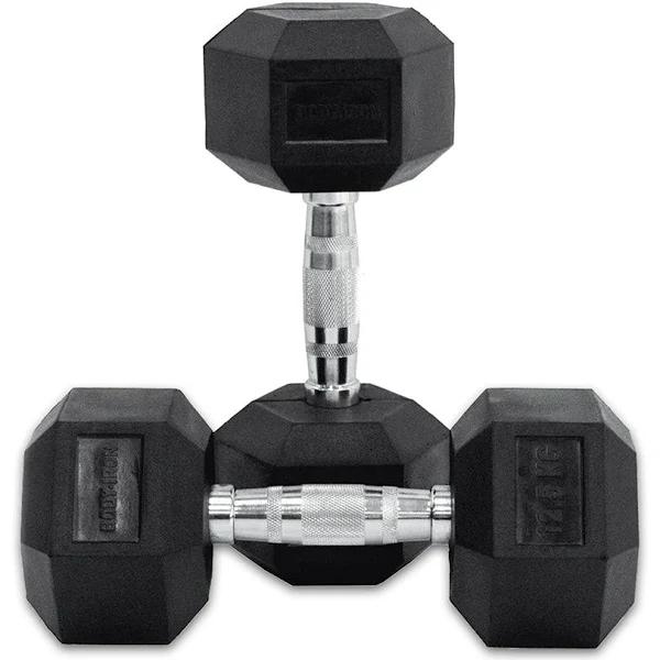 12.5kg Body Iron Hex Dumbbell Pair