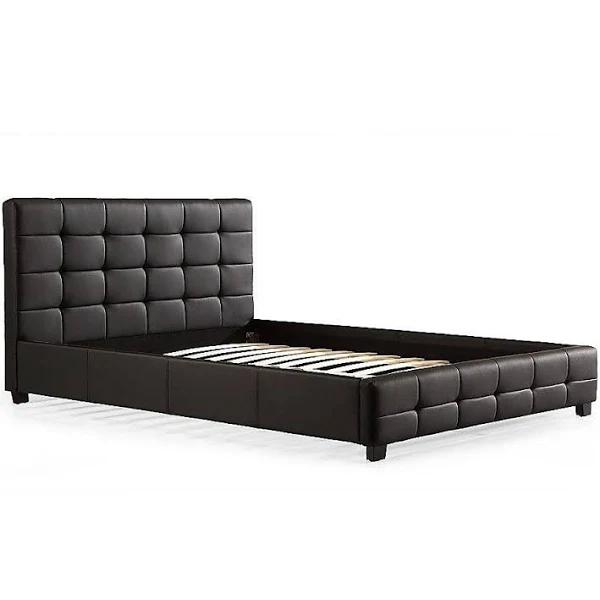 Double Black Pu Leather Deluxe Bed Frame