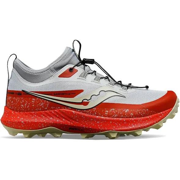 Saucony Peregrine 13 St Shoes Grey Cloud Red Orange - 47